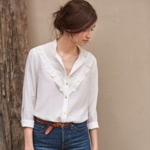 NWT Sezane Leo White Blouse!  Size US 4 / FR 36